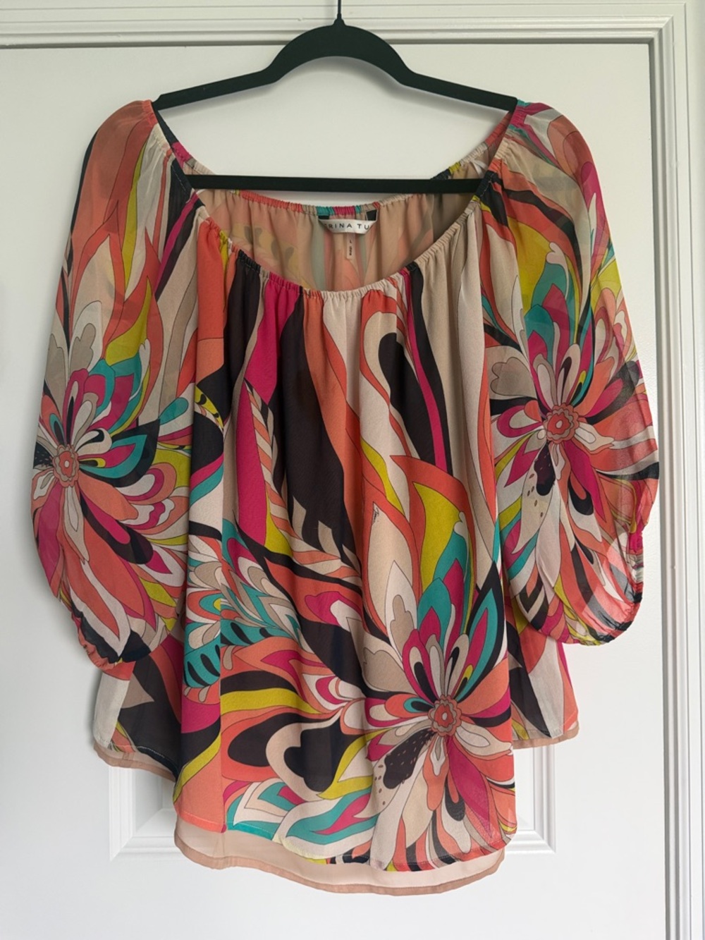 Trina Turk Multicolor Floral Off-Shoulder Top